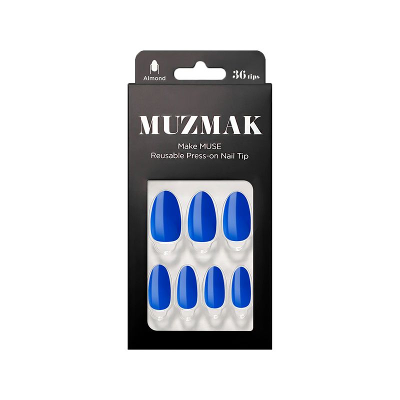 MUZMAK - MUZMAK - Uñas Press On Clear Blue Almond 36 U