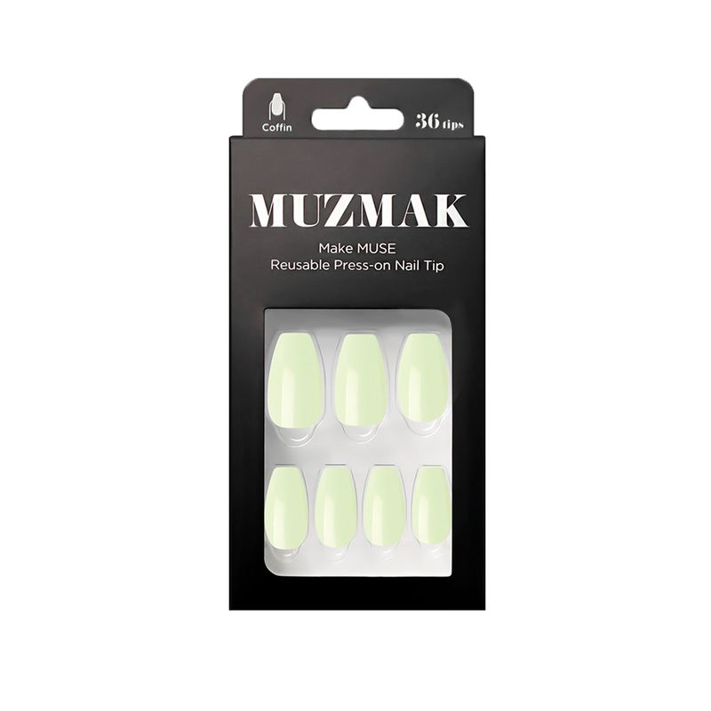 MUZMAK - MUZMAK - Uñas Press On Mint Cream Coffin 36 U