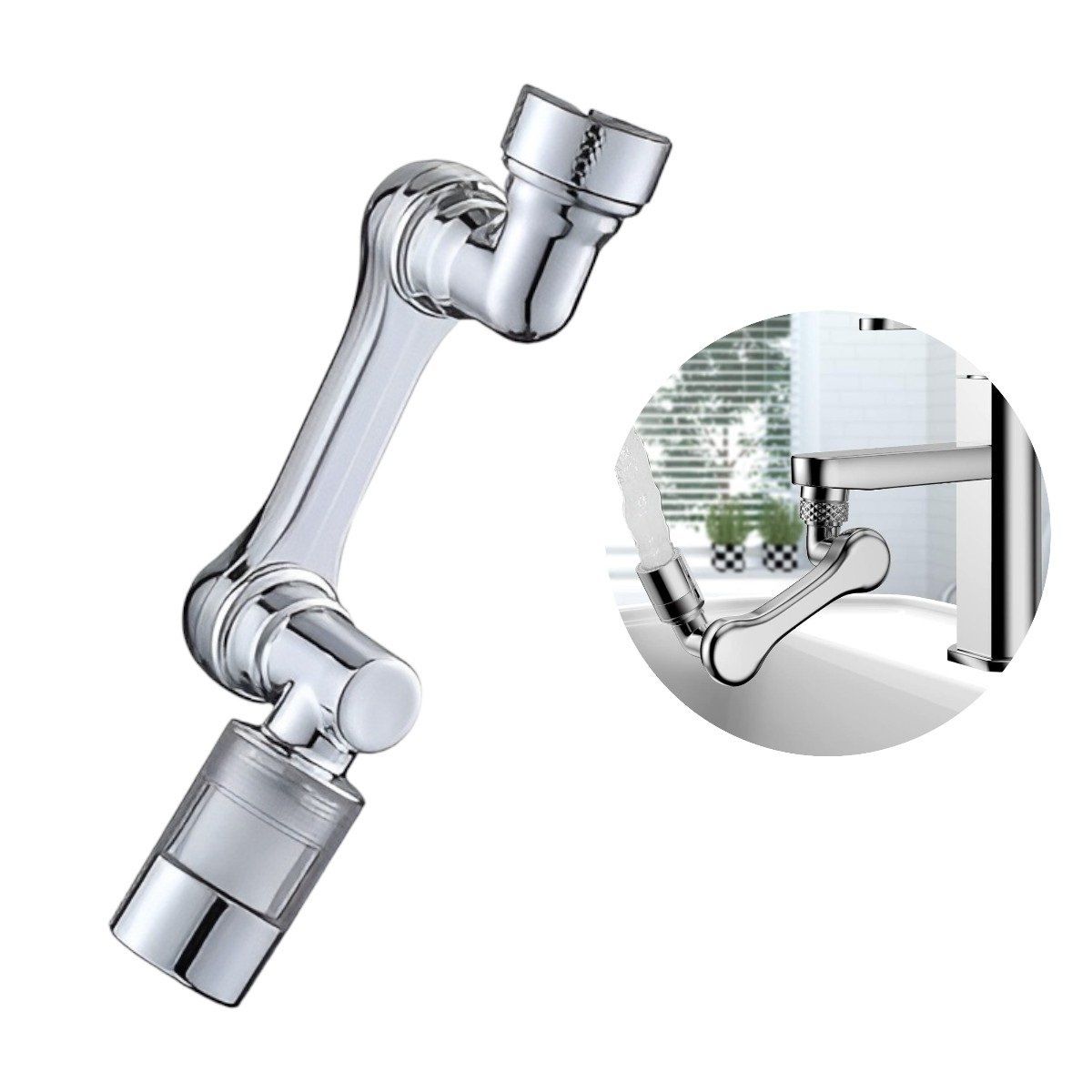 GENERICO - Grifo Extensor Lavaplatos Flitro De Agua Giratorio Rotación 1080°