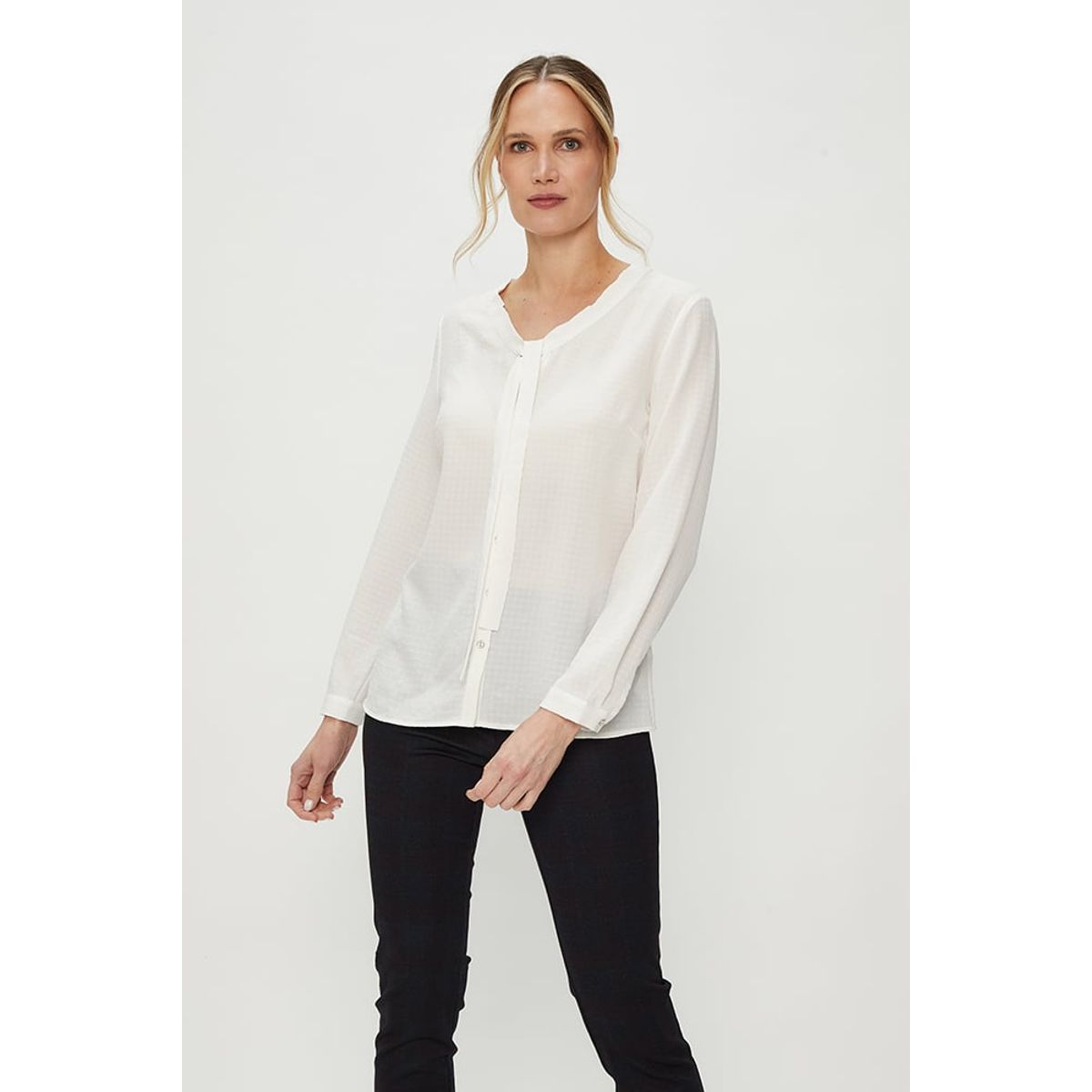 MA GRIFFE - Blusa Manga Larga Crudo Mujer Magriffe