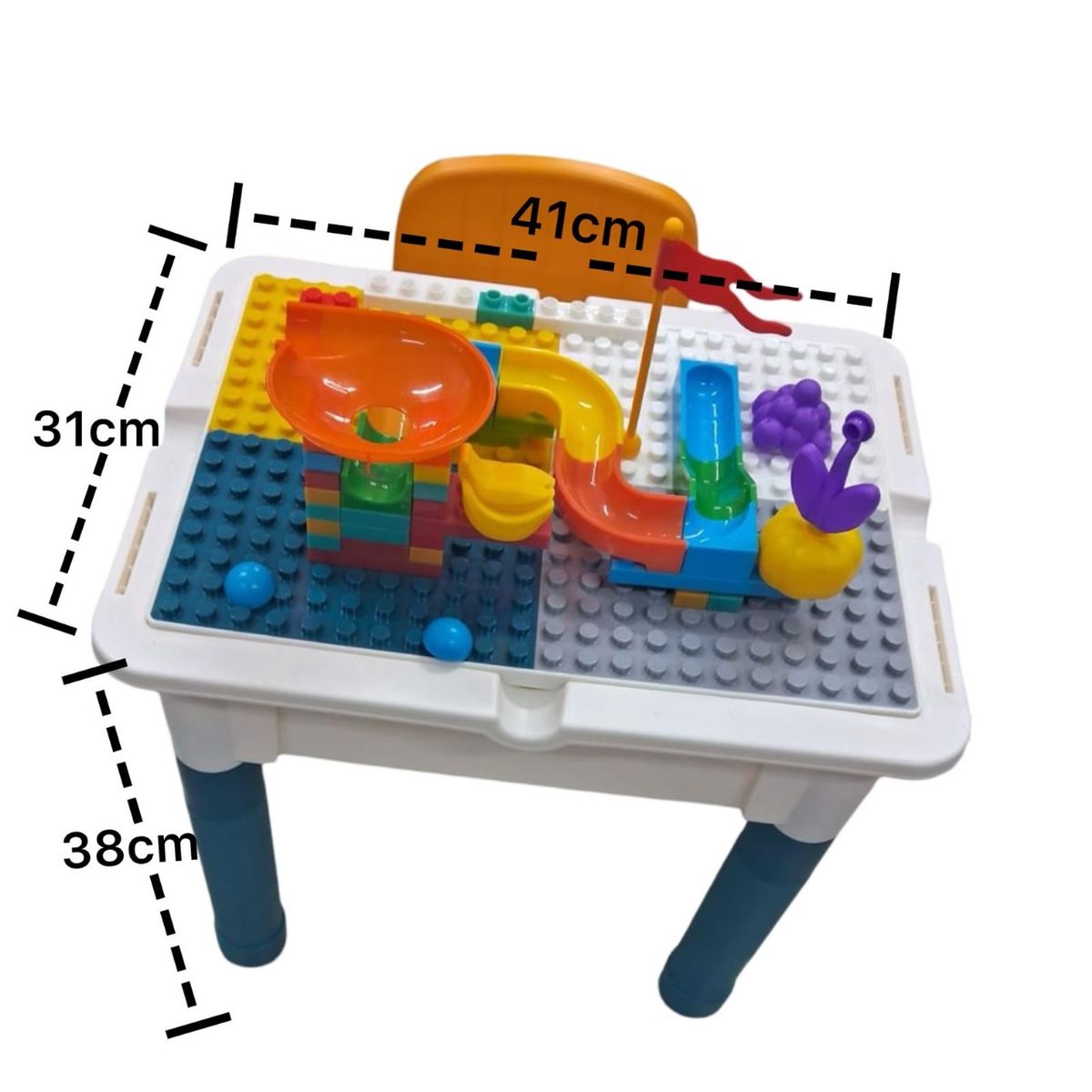 GENERICO - Mesa de Juego para Niños con Silla y Bloques
