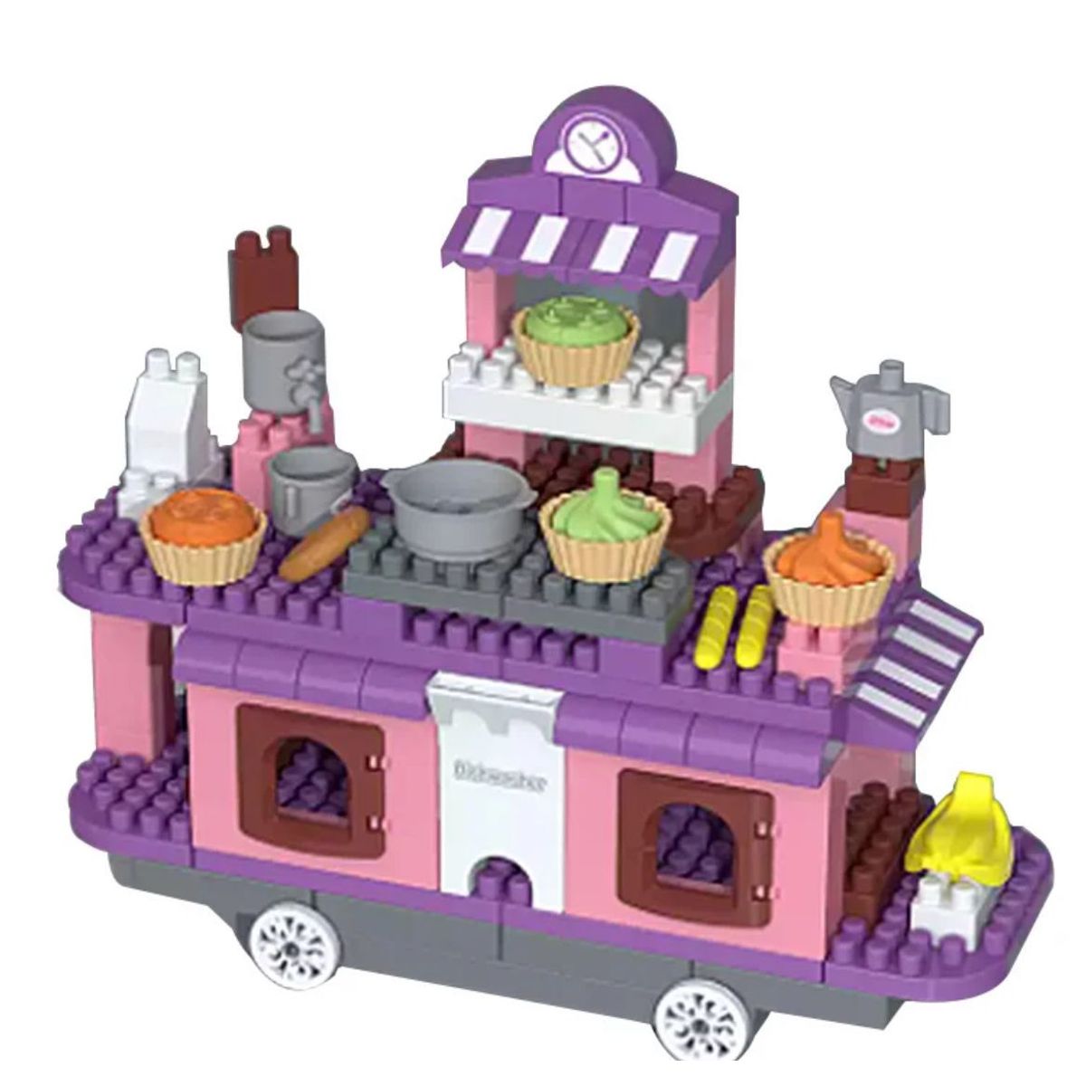 GENERICO - Cocina de Construcción 117 Piezas con Accesorios-Morado