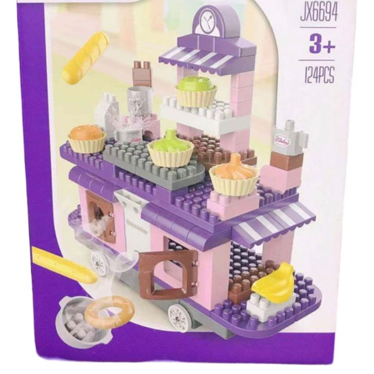 GENERICO - Cocina de Construcción 117 Piezas con Accesorios-Morado