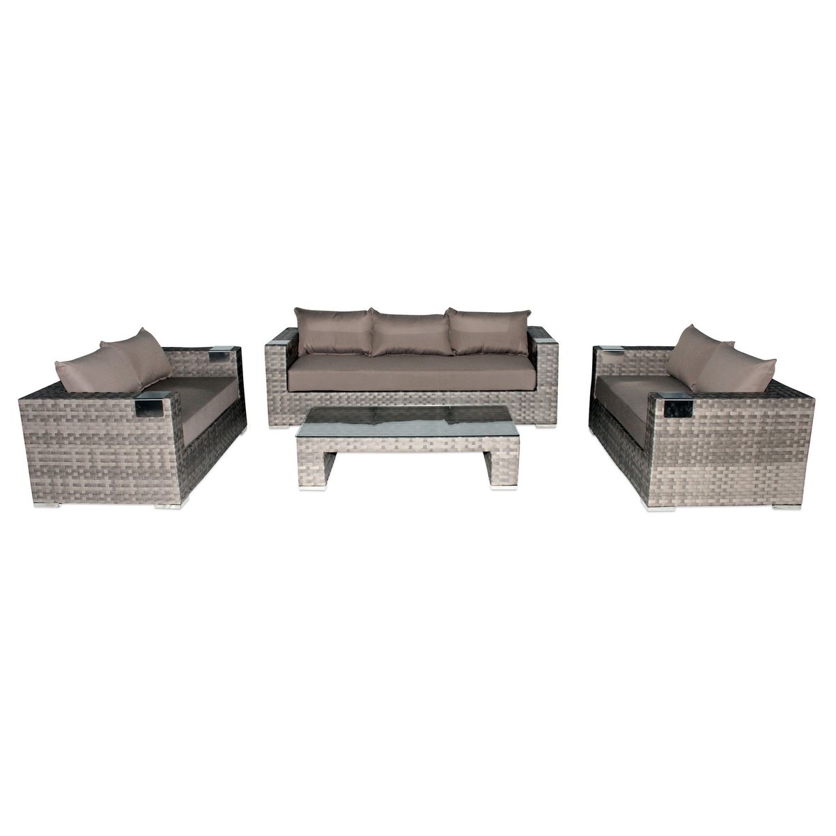 MUEBLES LA TERRAZA - Set Muebles Terraza 322 Gris PVC