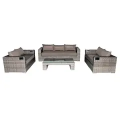 MUEBLES LA TERRAZA - Set Muebles Terraza 322 Gris PVC