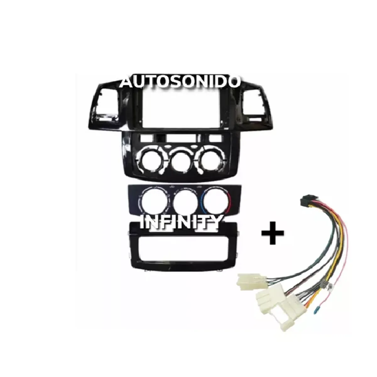 TOYOTA - Bisel Adaptador Radio Toyota Hilux 2008 9 Pulgadas + Arnes