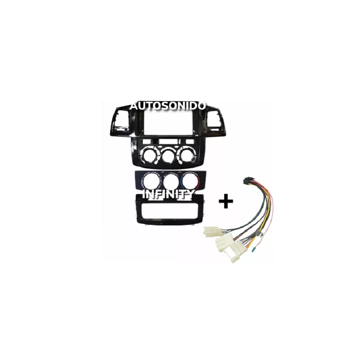 TOYOTA - Bisel Adaptador Radio Toyota Hilux 2008 9 Pulgadas + Arnes