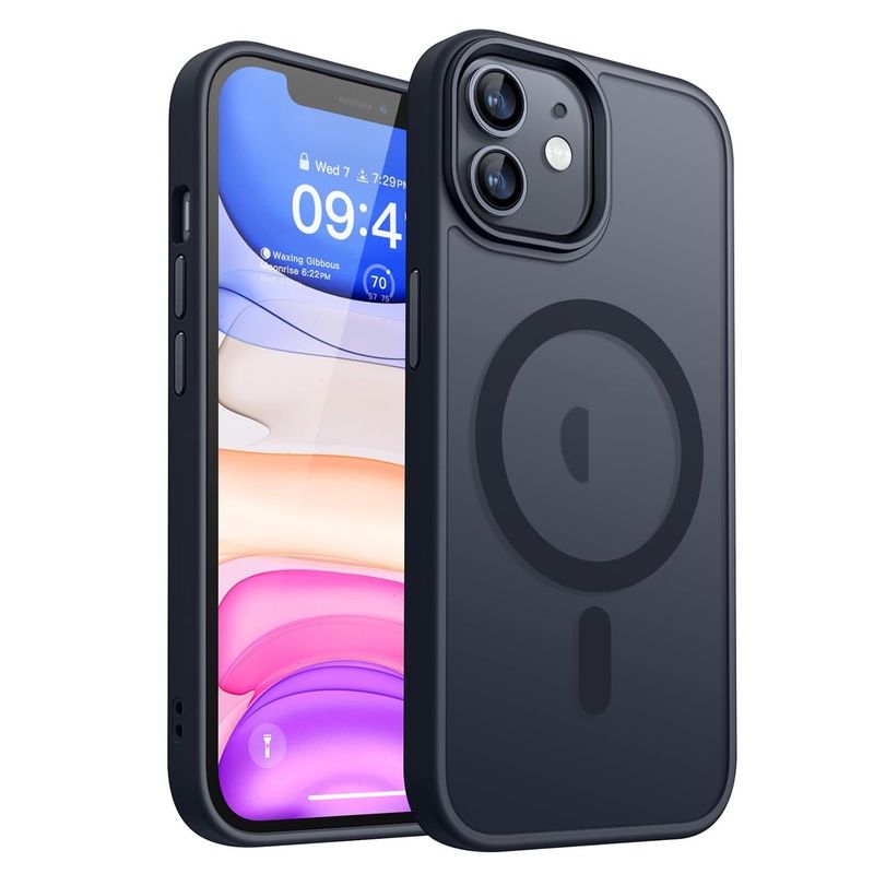 GENERICO - Carcasa Para iPhone 12 Mate Traslucida Magnética Negra