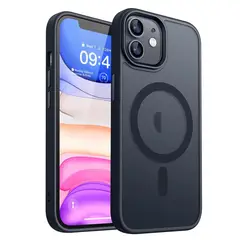 GENERICO - Carcasa Para iPhone 12 Mate Traslucida Magnética Negra