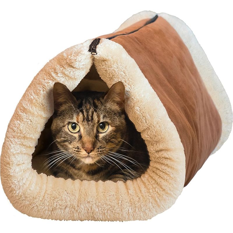 GENERICO - Cama Tunel Polar Para Gatos 2 En 1 Mascotas Lavable Termica