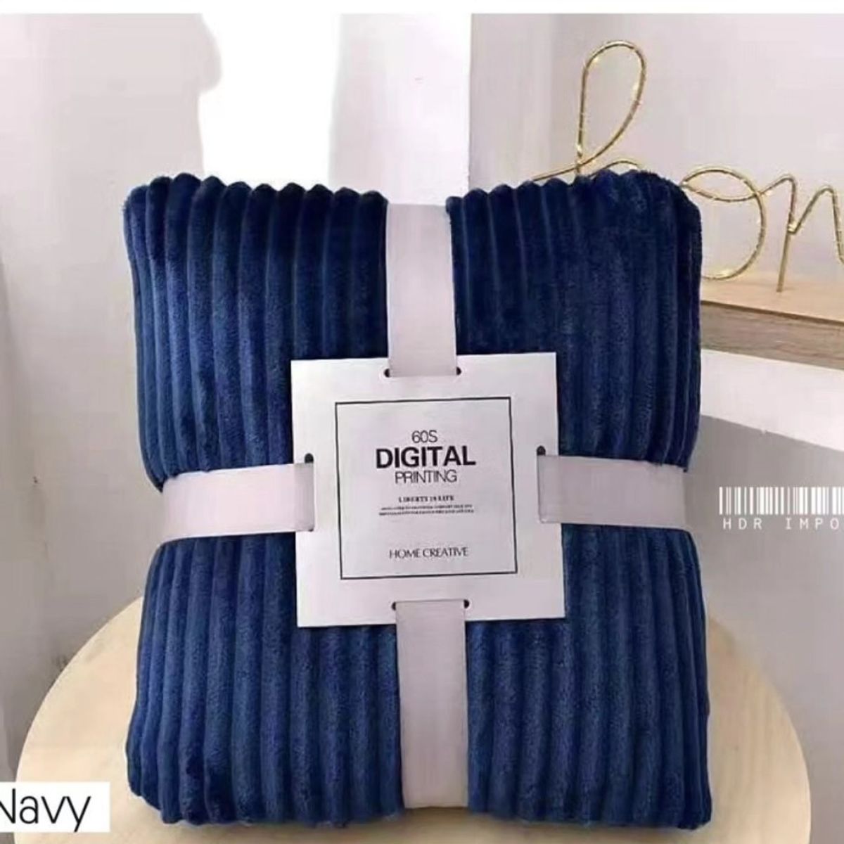 GENERICO - MANTA PLUSH UNICOLOR COLORES LISO AZUL MARINO 2 PLAZAS 200X240CM WYN