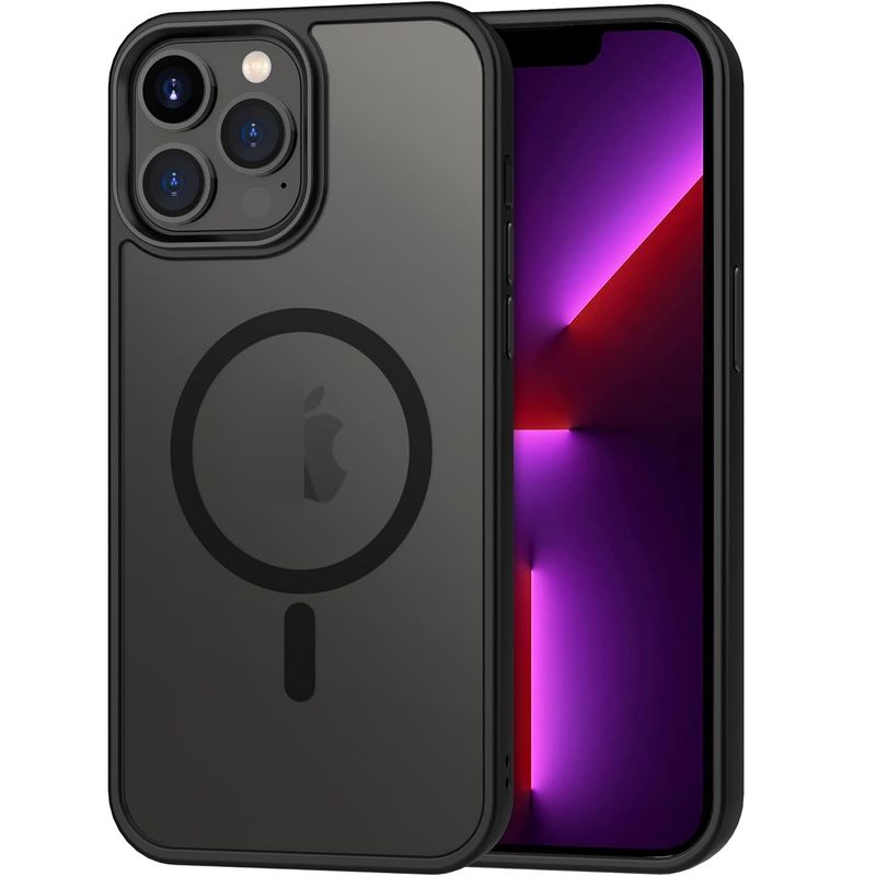 GENERICO - Carcasa Para iPhone 12 Pro Max Mate Traslucida Magnética Negra