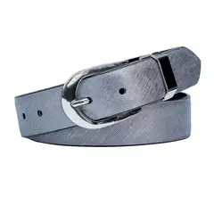 MIURA - Cinturón Mujer Mod. Melody Gris plata 100 % Cuero Natural