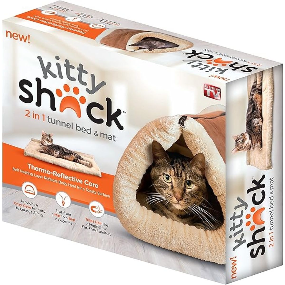 GENERICO - Cama Tunel Polar Para Gatos 2 En 1 Mascotas Lavable Termica