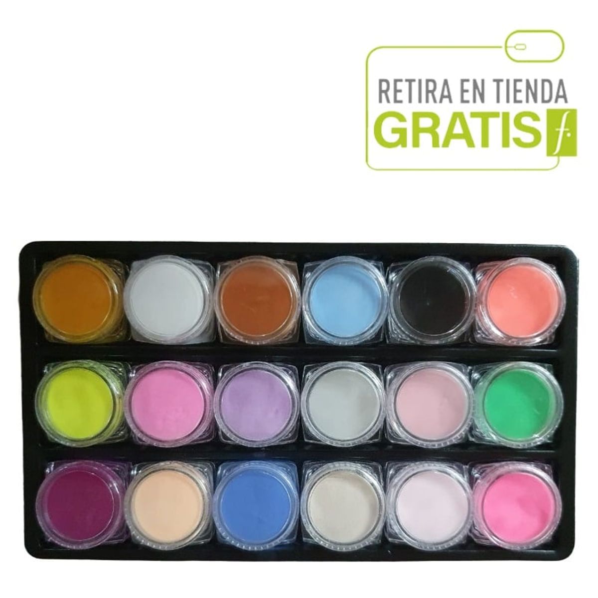 GENERICO - Set de polvos acrílico 18 colores, manicure