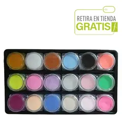 GENERICO - Set de polvos acrílico 18 colores, manicure