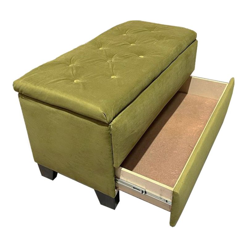 MUEBLES HVM - Banqueta Baul Zapatero Verde  Pmadera