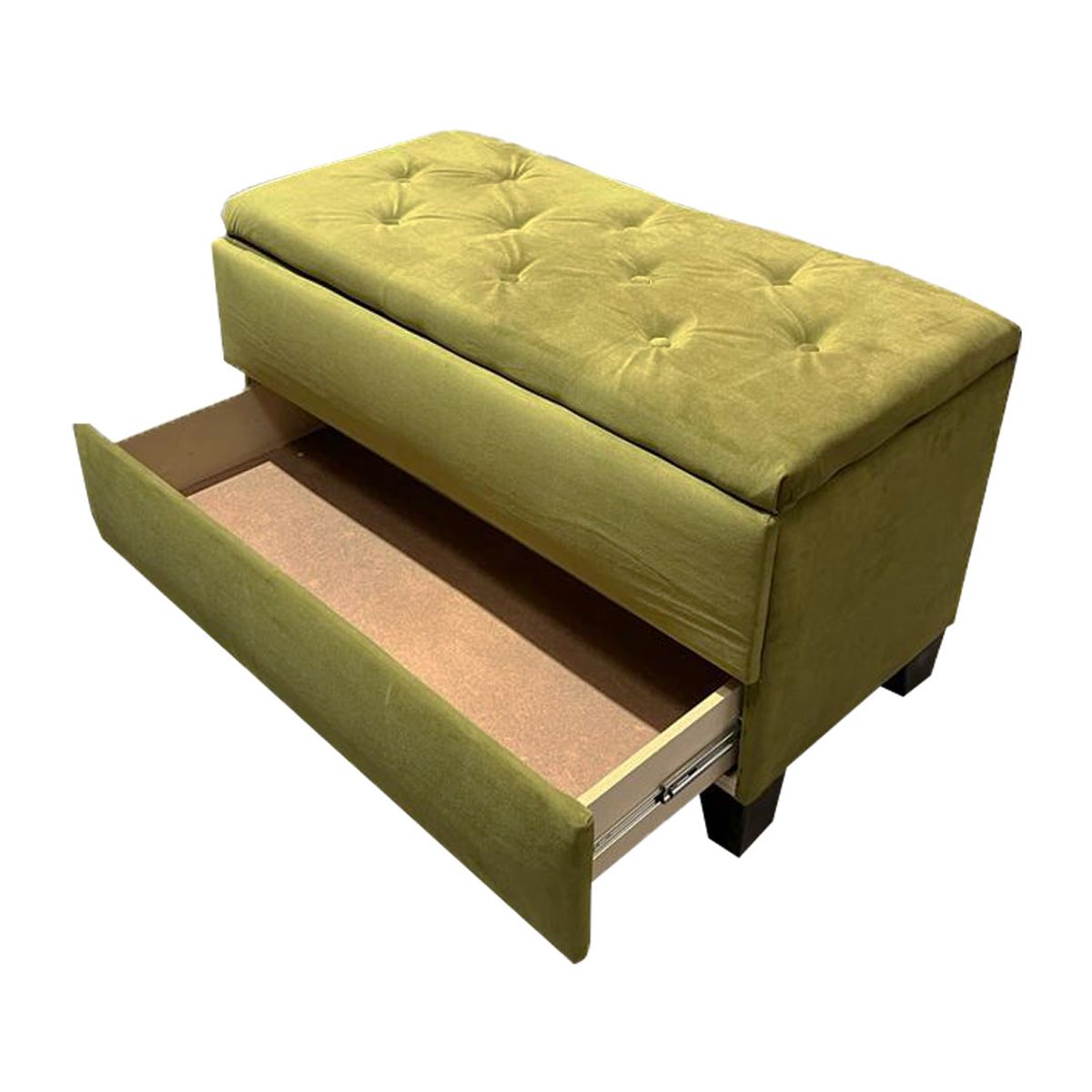 MUEBLES HVM - Banqueta Baul Zapatero Verde  Pmadera