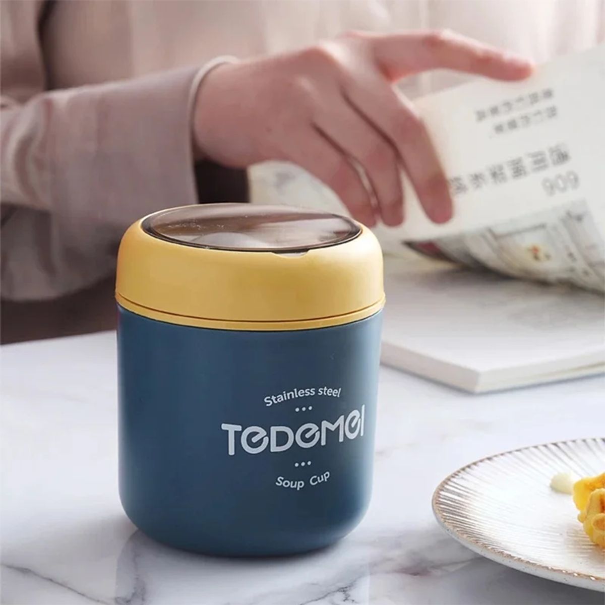 GENERICO - Taper Para Comida Reutilizable Fuente Colacion Niños 530ml Azul