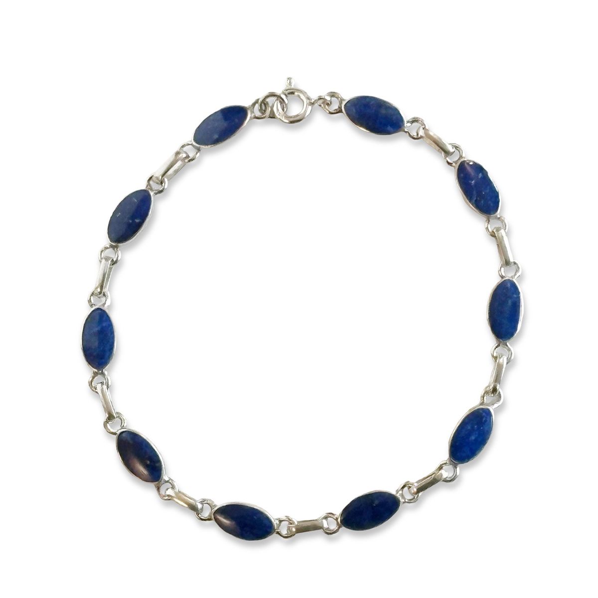 ANDREA COGGIOLA JOYAS - Pulsera Óvalo Lapislázuli Plata Fina 950