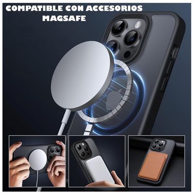 Imagen 2 del producto Carcasa Para iPhone 13 Pro Mate Traslucida Magnética Negra