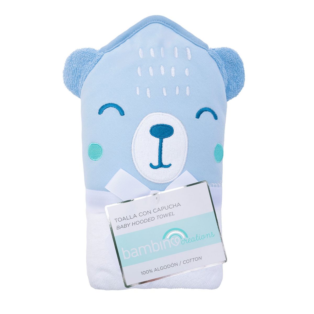 BAMBINO - Toalla Con Capucha Celeste Oso Niño