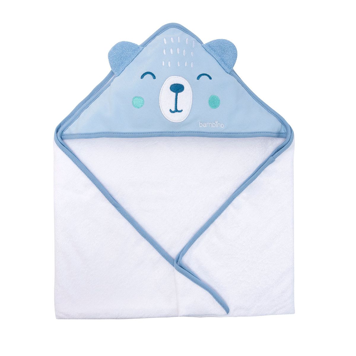 BAMBINO - Toalla Con Capucha Celeste Oso Niño