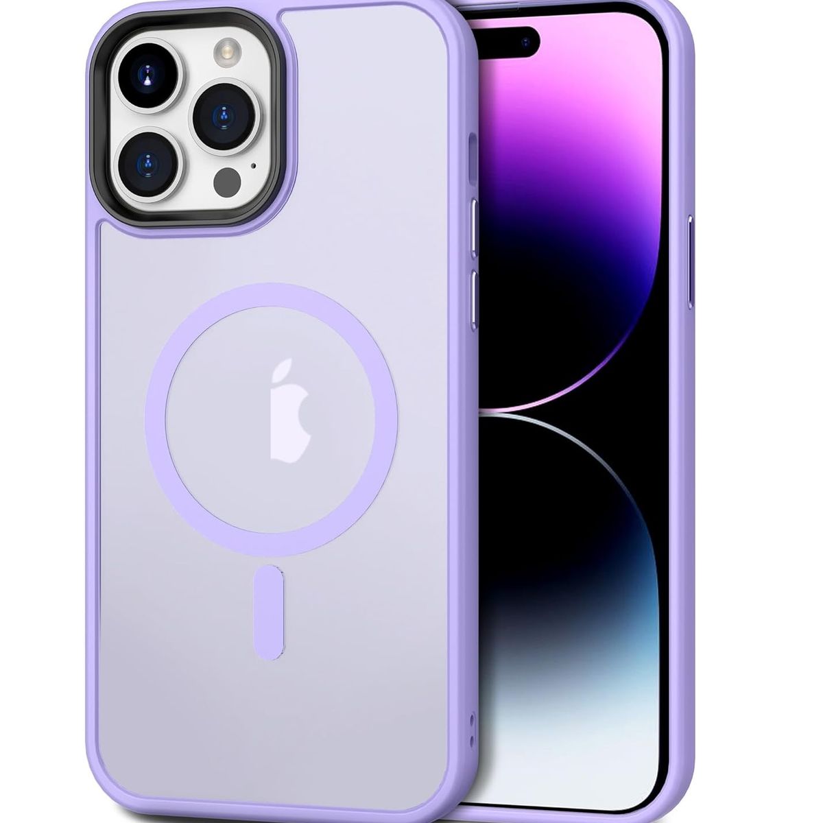 GENERICO - Carcasa Para iPhone 13 Pro Mate Traslucida Magnética Lila