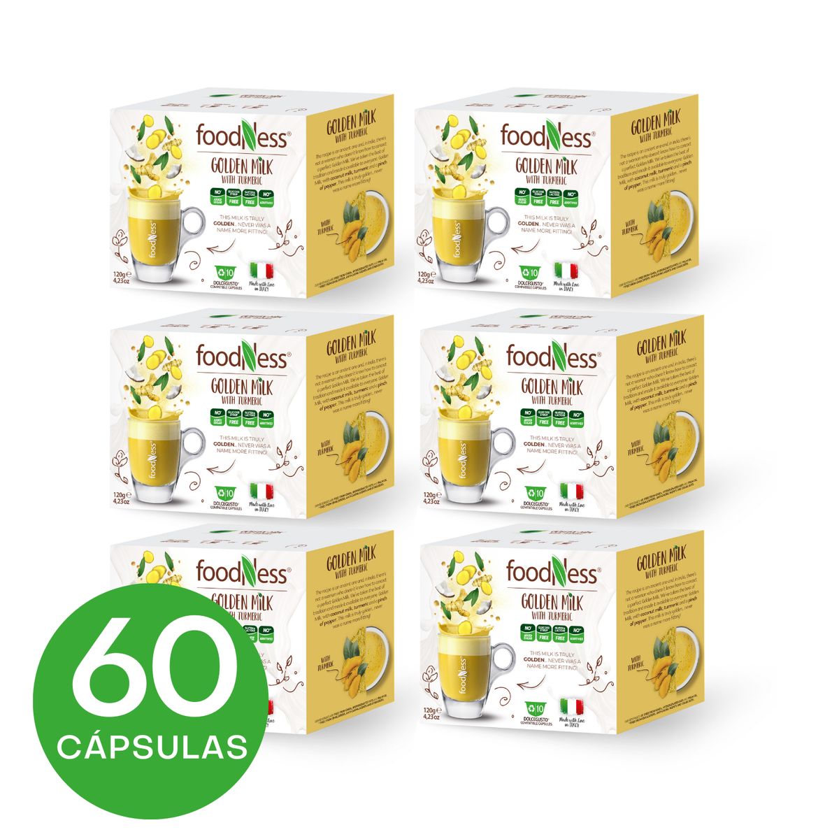 FOODNESS - Golden Milk Dolce Gusto compatible - 60 cápsulas