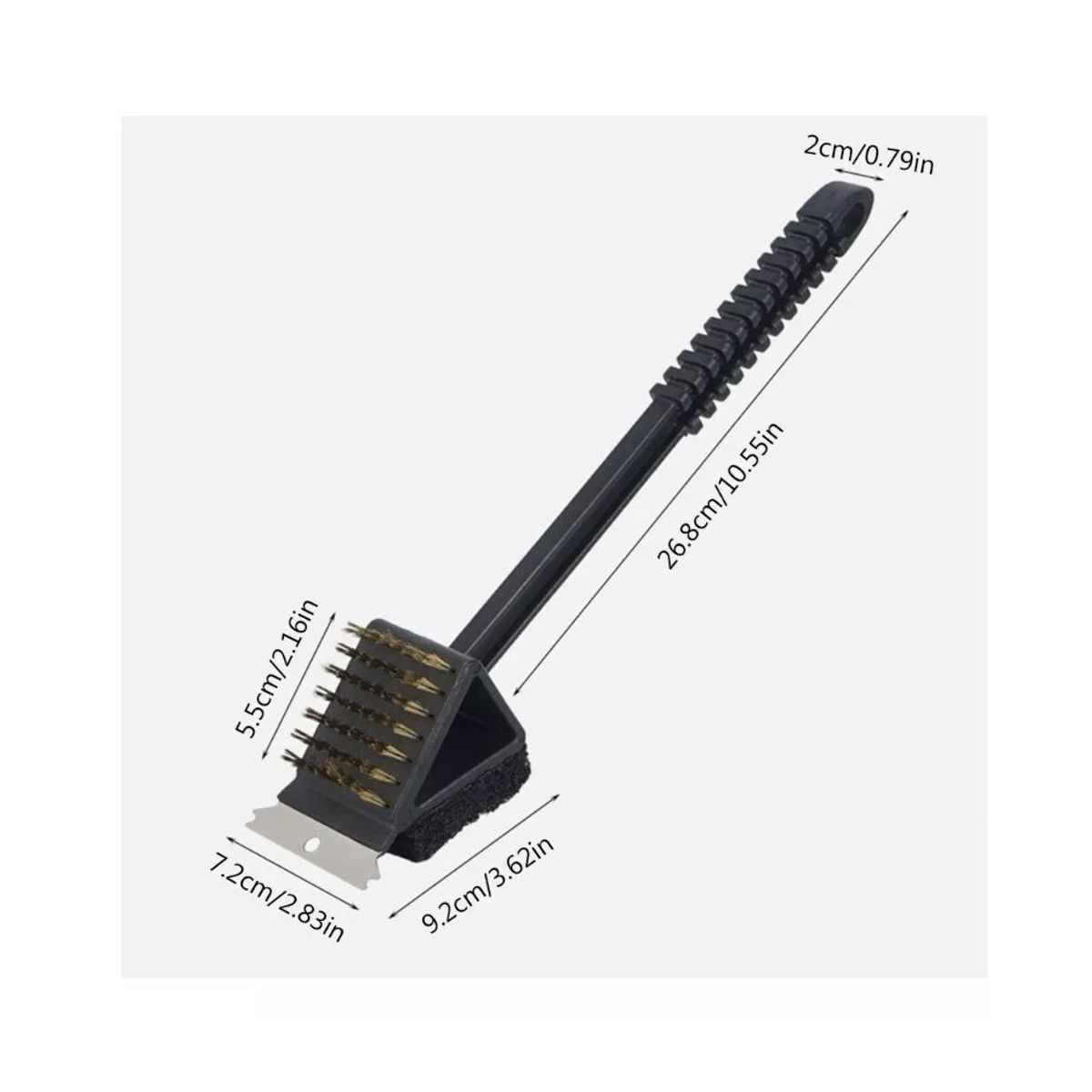 GENERICO - Escobilla Cepillo Limpieza Para Parrillas 3 En 1 - Con Mango