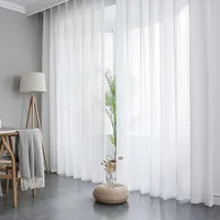 Visillo blanco translucido con argollas 2 Paños por juego 140x220