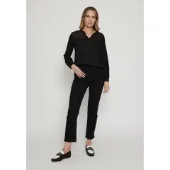 MA GRIFFE - Blusa Manga Larga Negro Mujer Magriffe