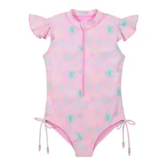 H2O WEAR - Traje de Baño Niña Manga Corta UV30+ Coral