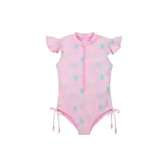 H2O WEAR - Traje de Baño Niña Manga Corta UV30+ Coral