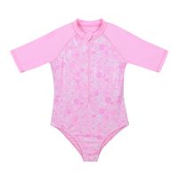 Traje de Baño Niña Manga Larga UV30+ Fucsia