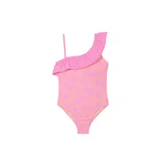 H2O WEAR - Traje de Baño Niña Un Hombro UV30+ Pompom Rosa