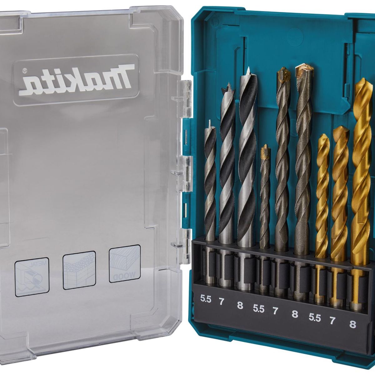 MAKITA - Set Brocas Para Madera/Metal /Concreto (5.5-8) 9 Pzas-Makita