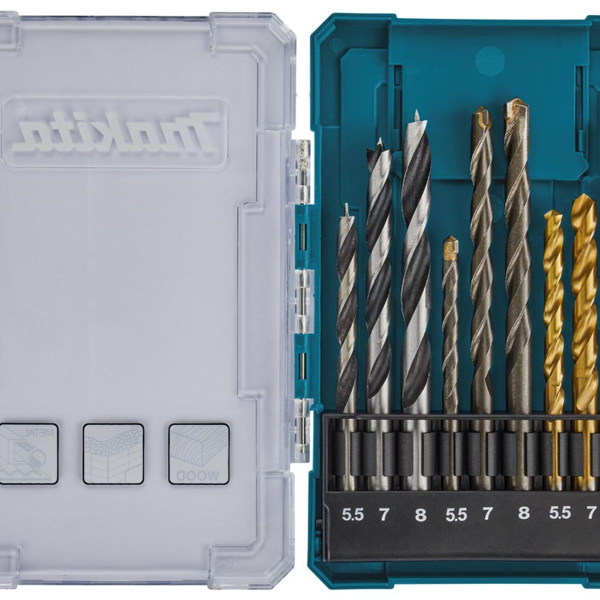 MAKITA - Set Brocas Para Madera/Metal /Concreto (5.5-8) 9 Pzas-Makita