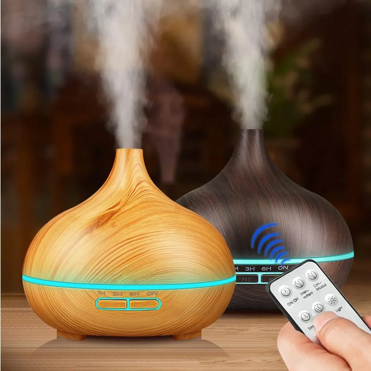 GENERICO - Humidificador de aire agua aceites escensiales con luces y control