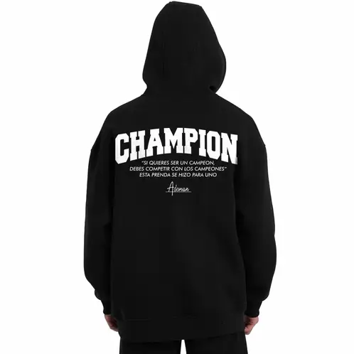 ADEMAN - Poleron canguro edition Champion Black- edicion limitada