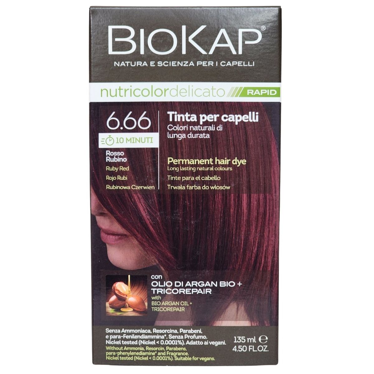 BIOKAP - Biokap Tintura Natural Tono 6.66 Rojo Rubi