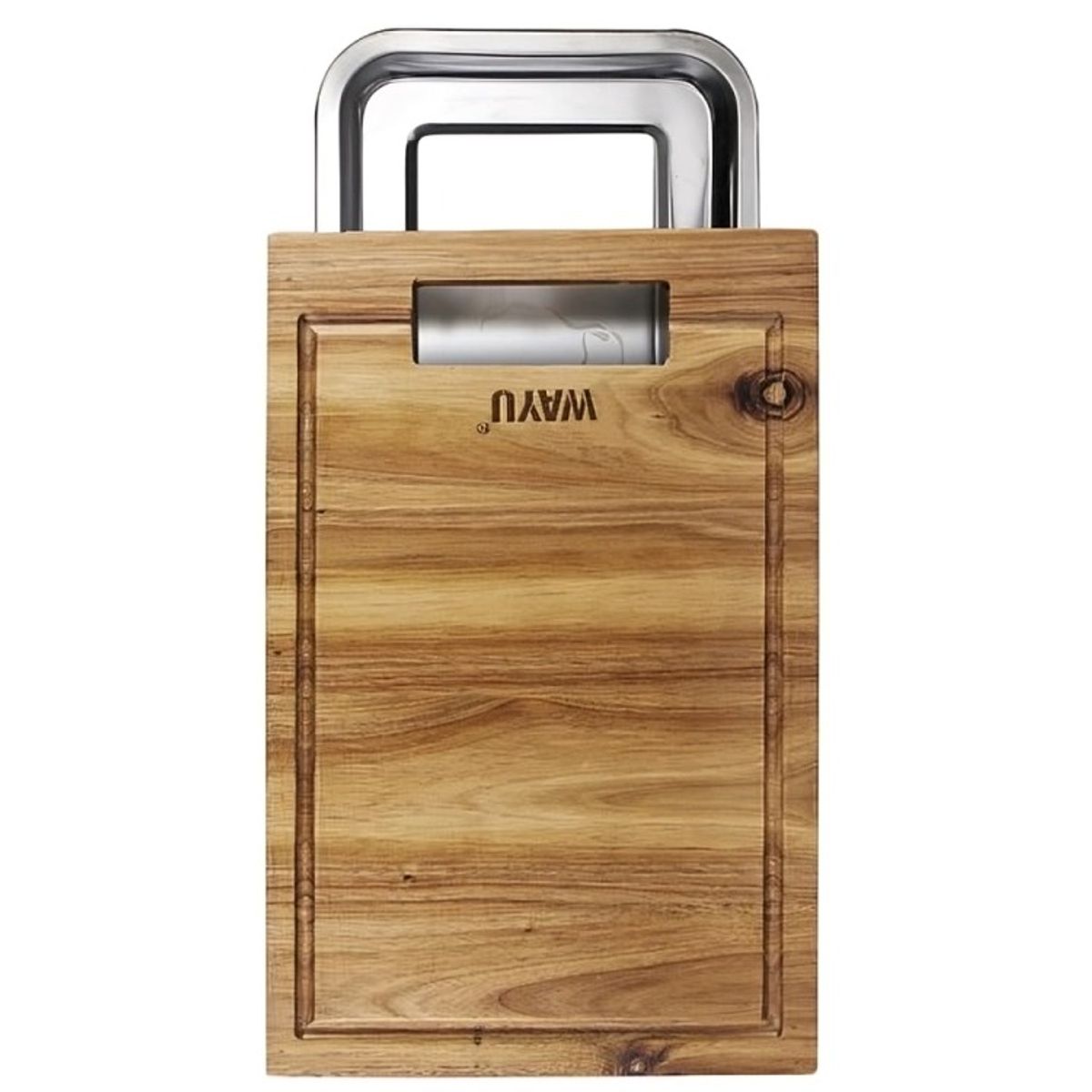 WAYU - TABLA MADERA  BANDEJA DE ACERO WAYU