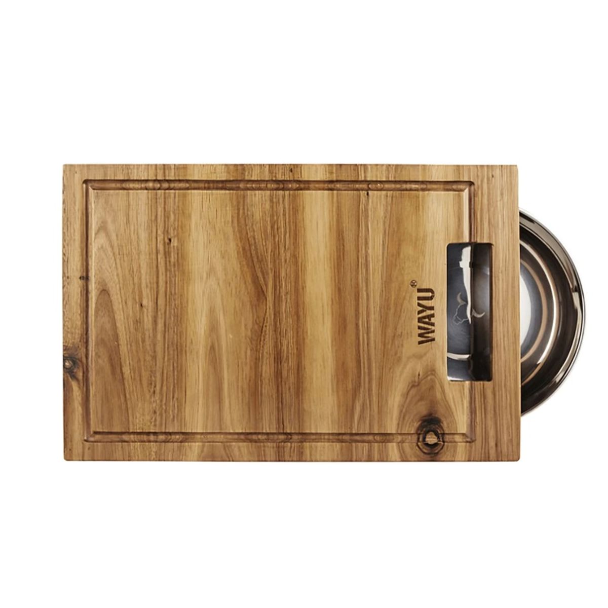 WAYU - TABLA MADERA BOWL  ACERO WAYU