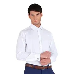 ARROW - Camisa Cuello Italiano Puño Doble Colleras Tailored Fit Blanco