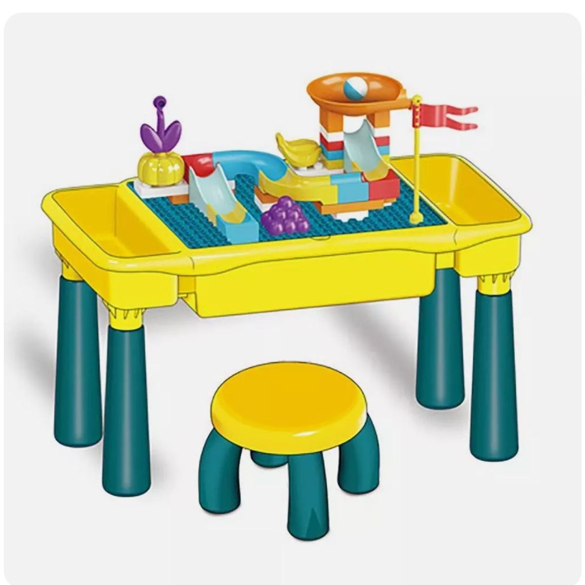 GENERICO - Mesa y Silla para Legos con Bloques de Construcción