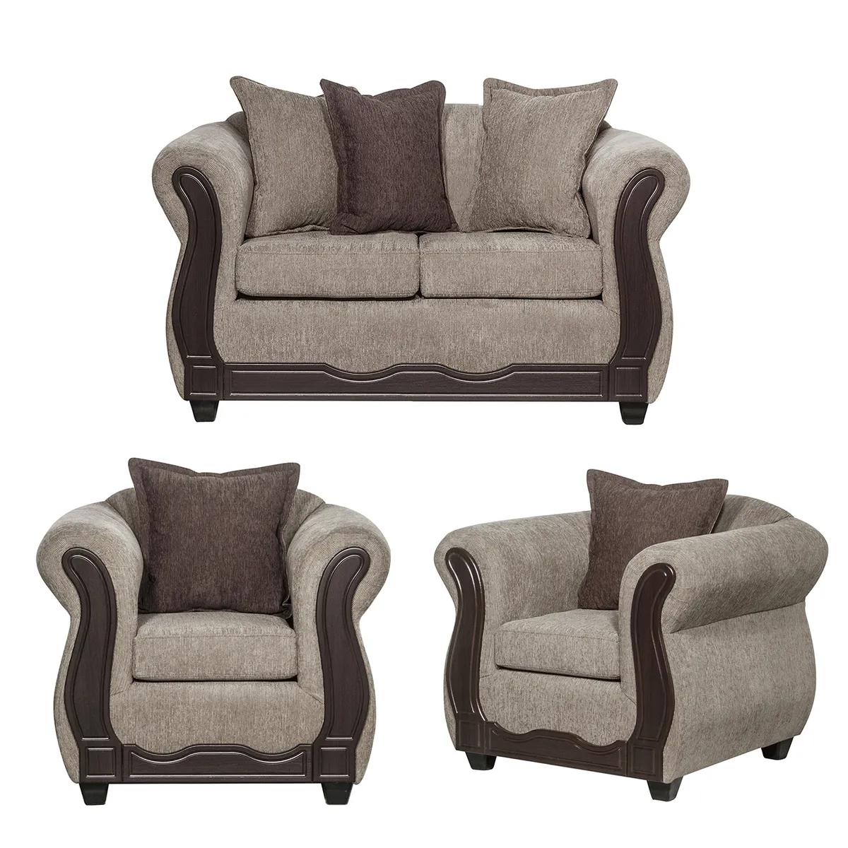 BLACK FACTORY - Juego de Living 2 1 1 Barcelona Beige