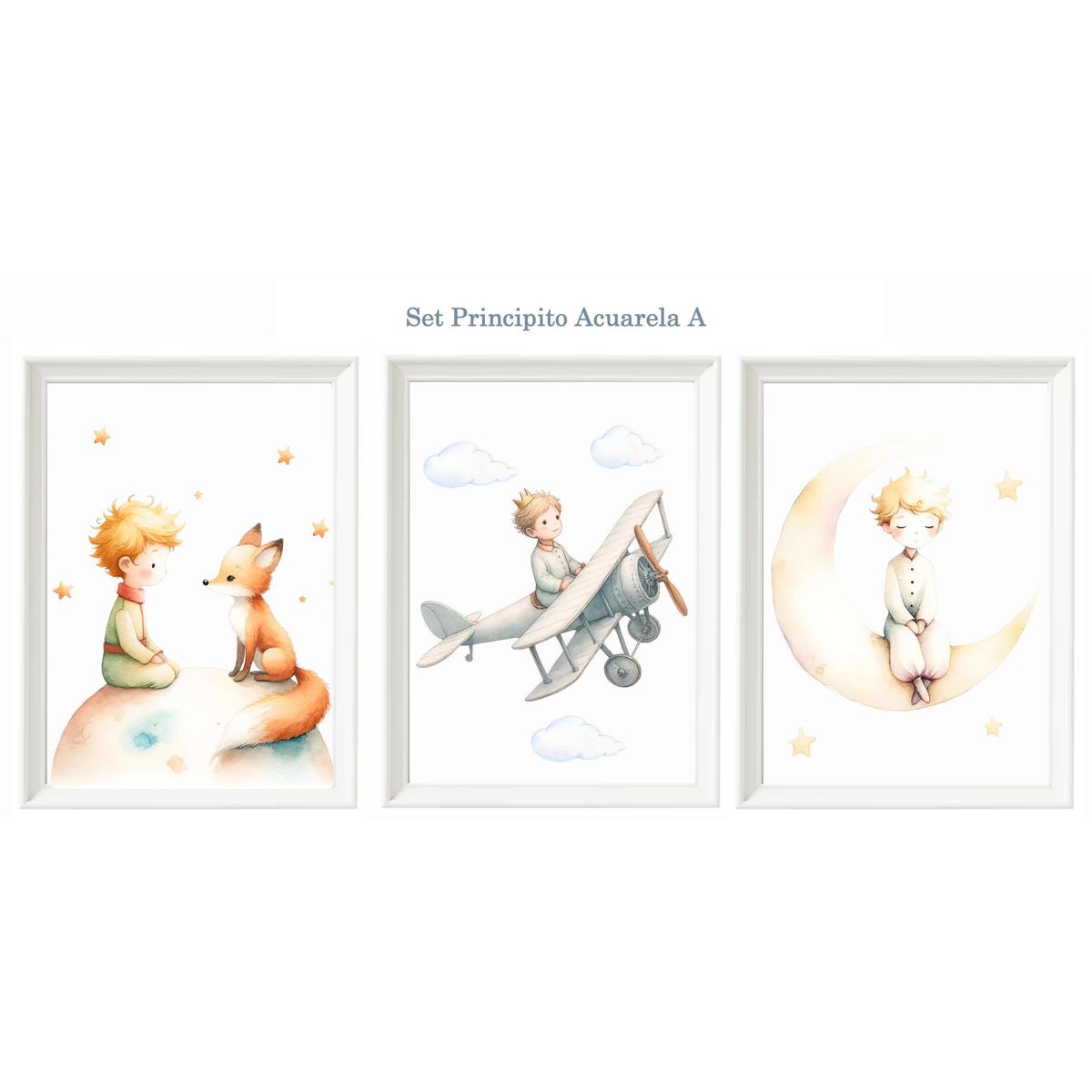 DECORACION CREATIVA - Set Cuadro Infantil Niño - Principito Acuarela A