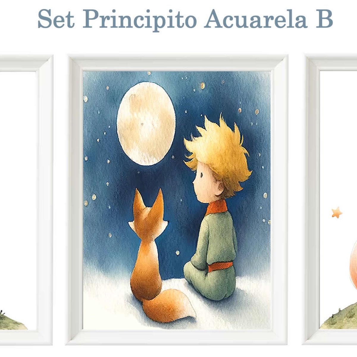 DECORACION CREATIVA - Set Cuadro Infantil niño - Principito Acuarela B
