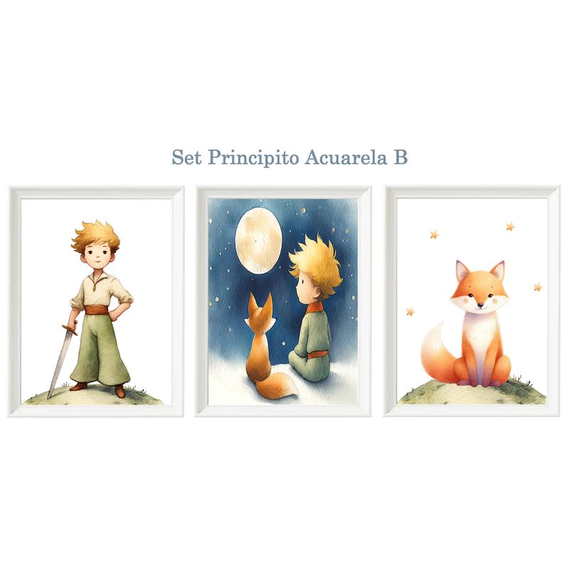 DECORACION CREATIVA - Set Cuadro Infantil niño - Principito Acuarela B