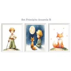 DECORACION CREATIVA - Set Cuadro Infantil niño - Principito Acuarela B